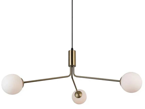 Hanglamp Van Glas En Metaal - D90 X H182 Cm - Goud - Kenora