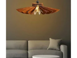 Hanglamp Van Mdf - D. 68 Cm X H. 50 Cm - Walnootkleur - Farita