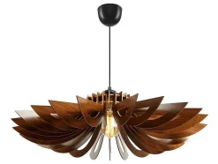 Hanglamp Van Mdf - D. 68 Cm X H. 50 Cm - Walnootkleur - Farita