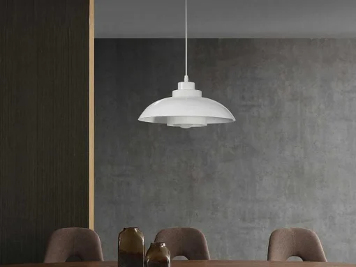 Hanglamp Van Metaal - D34 X H120 Cm - Wit - Briliva