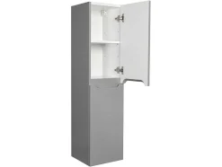 Hangmeubel Enkele Wastafel Met Kolom - Grijs - 80 Cm - Stefanie