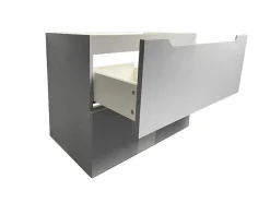 Hangmeubel Enkele Wastafel Met Kolom - Grijs - 80 Cm - Stefanie