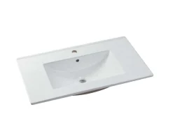 Hangmeubel Enkele Wastafel Met Kolom - Grijs - 80 Cm - Stefanie