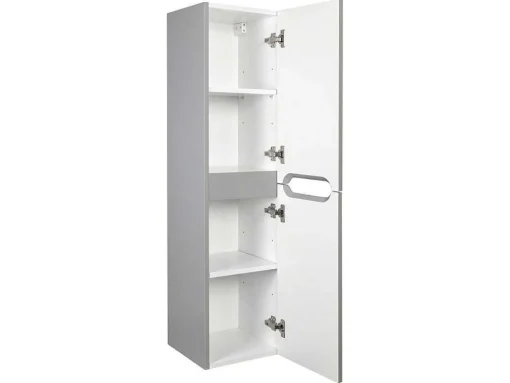 Hangmeubel Enkele Wastafel Met Kolom - Grijs - 80 Cm - Stefanie