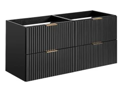 Hangmeubel Voor Badkamer Met Strepen Met Inbouwwastafel - Zwart - 120 Cm - Zevara