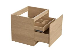 Hangmeubel Voor Badkamer Met Wastafel Om Erop Te Plaatsen - Eikenfineer - 60 Cm - Mesliva