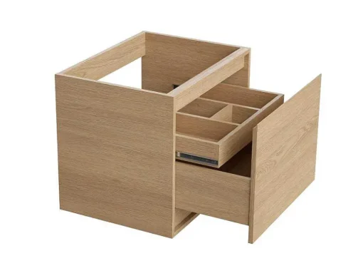 Hangmeubel Voor Badkamer Met Wastafel Om Erop Te Plaatsen - Eikenfineer - 60 Cm - Mesliva