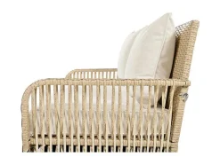 Hangstoel In Geweven Hars - Tuinschommel - 2 Plaatsen - Met Kussens - Beige