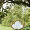 Hangstoel Van Gevlochten Hars - Rotaneffect Met Witte Kussen - Elioa
