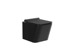 Hangtoilet Pakket In Mat Zwart Met Decoratieve Inbouwreservoir - Clemona