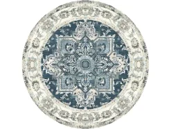 Havana Vloerkleed O200 Cm Blauw.
