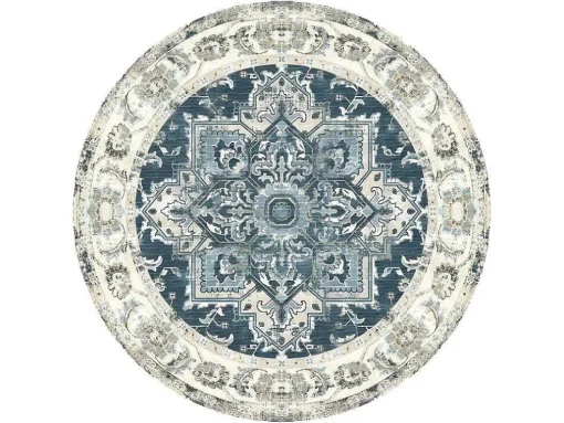Havana Vloerkleed O200 Cm Blauw.
