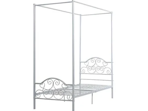 Hemelbed Leyna 90 X 190 Cm - Metaal - Wit