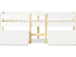 Hochbett Aus Massivem Kiefernholz Mit Schubladen 90 X 200 Cm Weis
