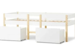 Hochbett Aus Massivem Kiefernholz Mit Schubladen 90 X 200 Cm Weis