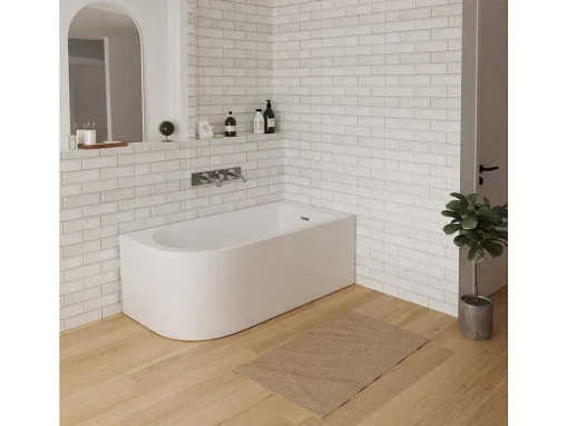 Hoekbad - 201 Liter - 150 X 75 X 58 Cm - Wit - Rechtse Hoek - Anika