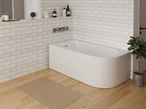 Hoekbad - 201 Liter - 150 X 75 X 58 Cm - Wit - Linkse Hoek - Anika