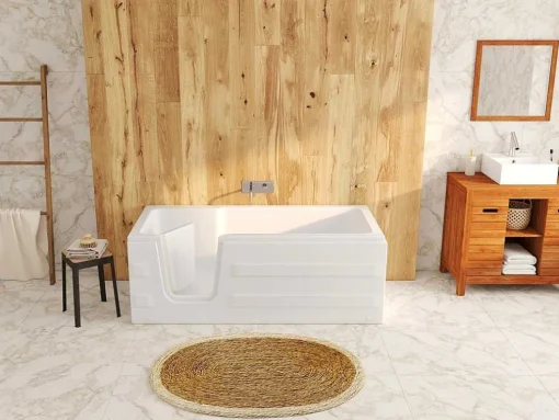 Hoekbad Met Deurtje Servee - 235L - 170 X 76 X 62 Cm - Hoek Links