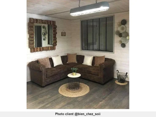 Hoekbank Chesterfield Van Microvezel Met Verouderde Look