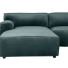 Hoekbank Met Hoek Links Van Blauw Velours Otrano