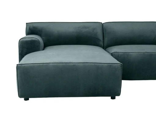 Hoekbank Met Hoek Links Van Blauw Velours Otrano