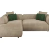 Hoekbank Met Hoek Links Van Beige Velours Met Textuur Talmine