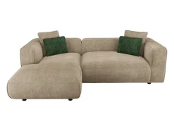 Hoekbank Met Hoek Links Van Beige Velours Met Textuur Talmine