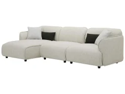 Hoekbank Met Hoek Links Van Beige Stof Damaca