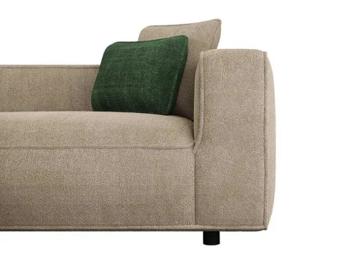 Hoekbank Met Hoek Links Van Beige Velours Met Textuur Talmine