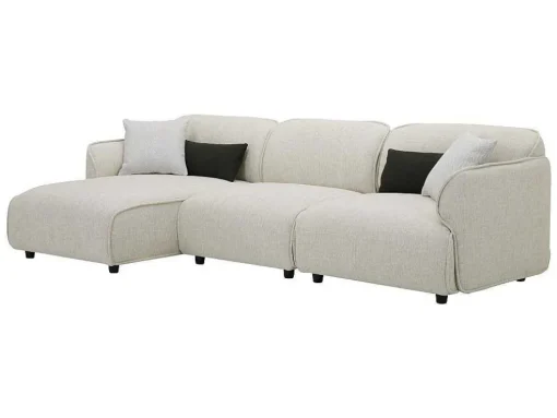 Hoekbank Met Hoek Links Van Beige Stof Damaca