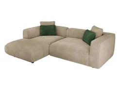 Hoekbank Met Hoek Links Van Beige Velours Met Textuur Talmine