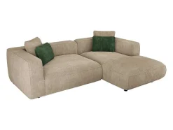 Hoekbank Met Hoek Rechts Van Beige Velours Met Textuur Talmine