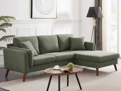 Hoekbank Met Hoek Rechts Van Groene Stof Totora