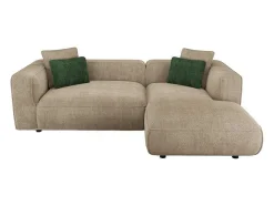 Hoekbank Met Hoek Rechts Van Beige Velours Met Textuur Talmine