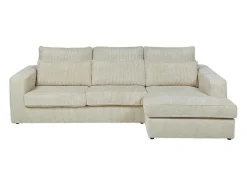 Hoekbank Mondovi Van Ribfluweel - Beige - Hoek Rechts