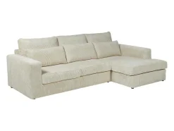 Hoekbank Mondovi Van Ribfluweel - Beige - Hoek Rechts