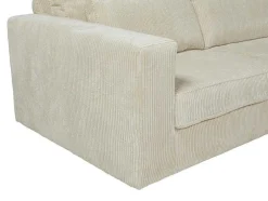 Hoekbank Mondovi Van Ribfluweel - Beige - Hoek Rechts