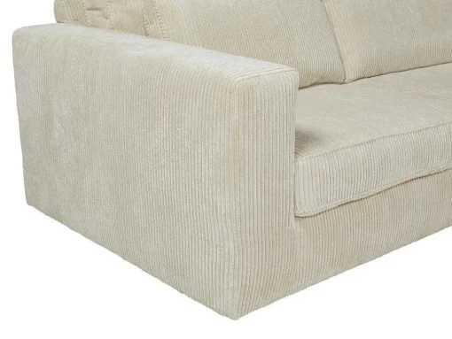 Hoekbank Mondovi Van Ribfluweel - Beige - Hoek Rechts