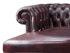 Hoekbank Van 100% Buffelleer Chesterfield Brenton - Kersenrood - Hoek Rechts