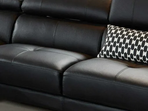 Hoekbank Van Hoogwaardig Leer Excelsior Ii - Zwart - Hoek Links