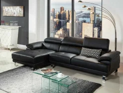 Hoekbank Van Hoogwaardig Leer Excelsior Ii - Zwart - Hoek Links