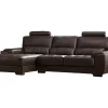 Hoekbank Van Leer Metropolitan Ii - Bruin - Hoek Links
