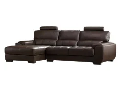 Hoekbank Van Leer Metropolitan Ii - Bruin - Hoek Links