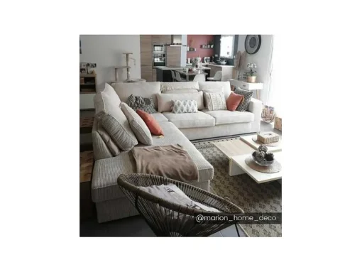 Hoekbank Van Ribfluweel Mondovi - Beige - Hoek Links