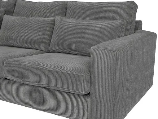 Hoekbank Van Ribfluweel Mondovi - Grijs - Hoek Links