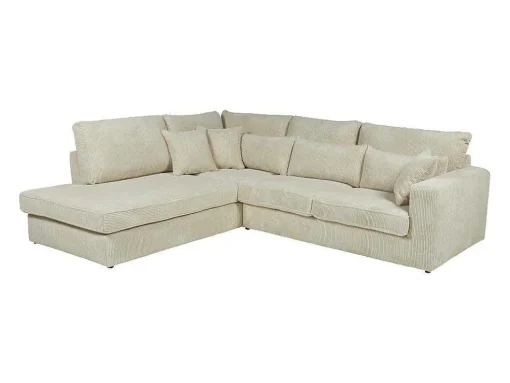 Hoekbank Van Ribfluweel Mondovi - Beige - Hoek Links