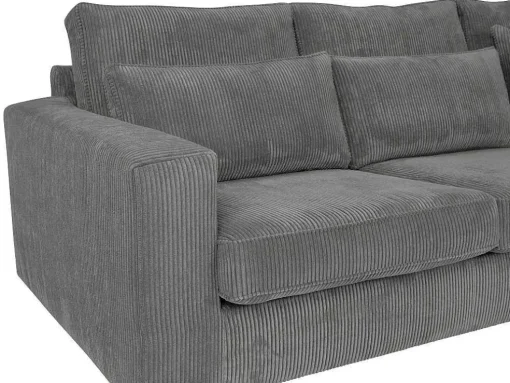 Hoekbank Van Ribfluweel Mondovi - Grijs - Hoek Rechts