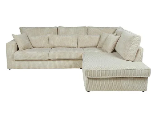 Hoekbank Van Ribfluweel Mondovi - Beige - Hoek Rechts