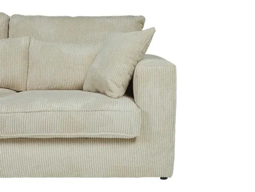 Hoekbank Van Ribfluweel Mondovi - Beige - Hoek Links