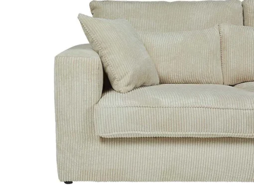 Hoekbank Van Ribfluweel Mondovi - Beige - Hoek Rechts